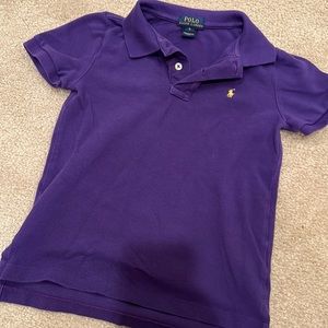 Purple polo with yellow logo Boys 6